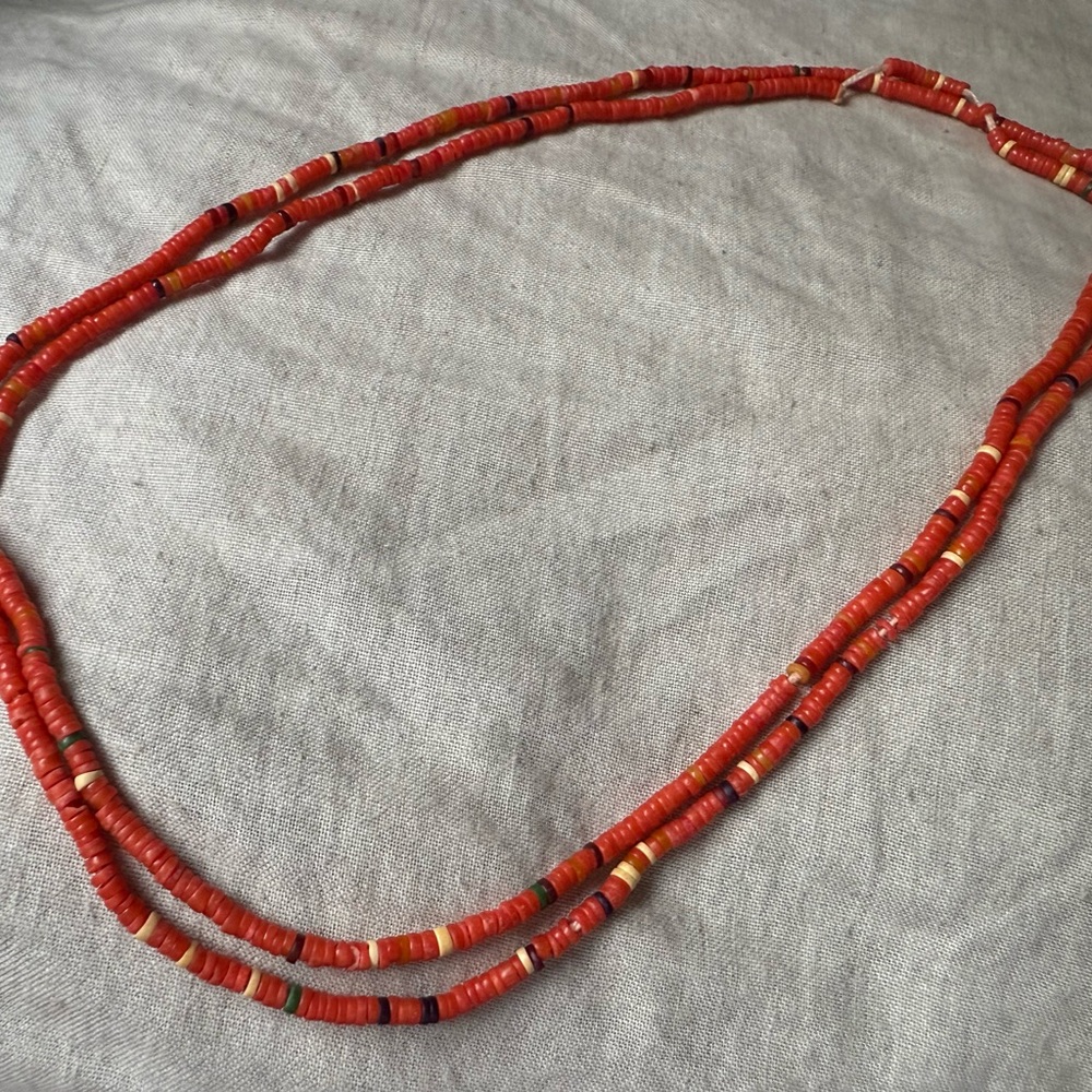 Handmade Vintage Coral Beaded Necklace